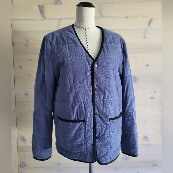 O.N.S. Clothing Crescent Mini Cord Men's Quilted Snap Jacket in Vintage Indigo M - Picture 2 of 12